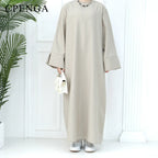 2024 New Dubai Abaya for Muslim Women Eid Ramadan Modest Dress Türkiye Loose Large Elegant Dress Gown Female Islam Clothing - Matrix-studios.com