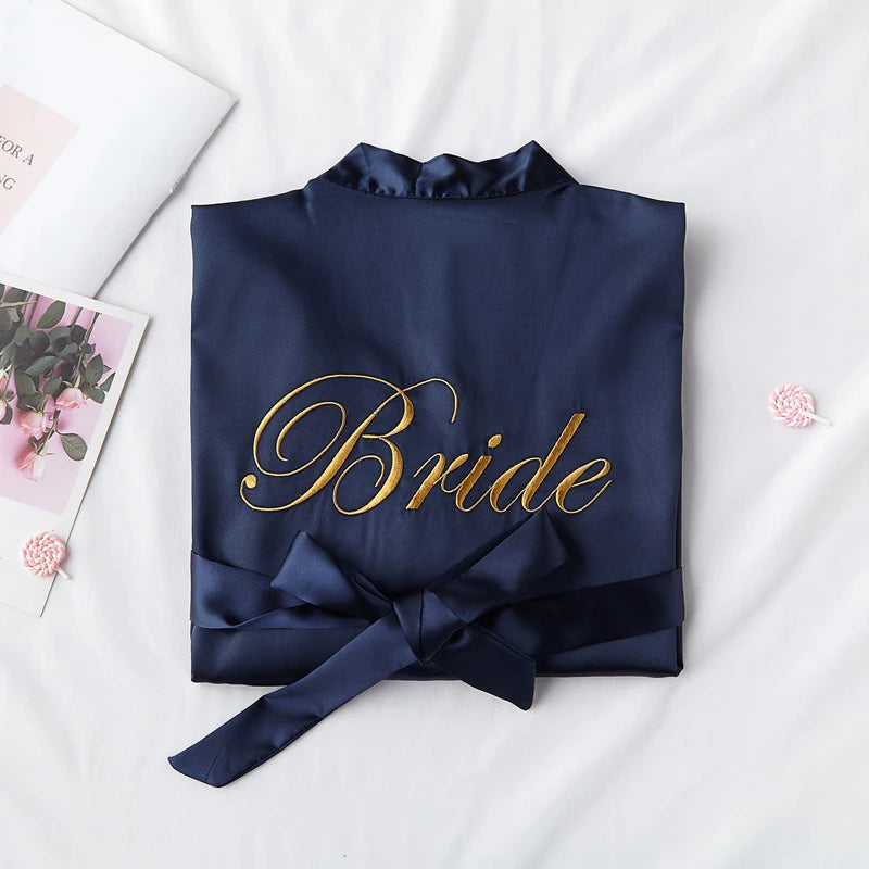 Wedding Bride Bridesmaid Robe Dressing Gown Sexy Women Bathrobe Nightgown Short Sleepwear Casual Flower Kimono Geisha M L XL - Matrix-studios.com