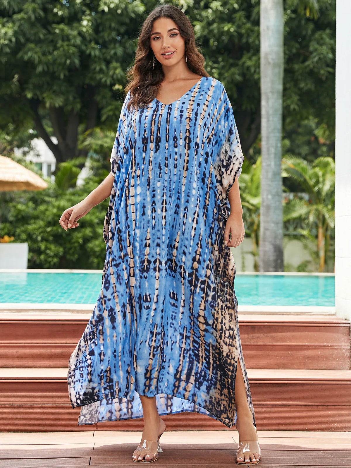 Women Beachwear Long Beach Coverups Kaftan Casual Caftan Dress Swimwear Cover Ups - Matrix Studios