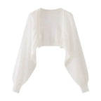 French Ice Silk Knitted Sun-Proof Cardigan Top Women's Summer Thin Jacket Waistcoat Suspender Skirt Shawl Outer Match Blouse - Matrix Studios