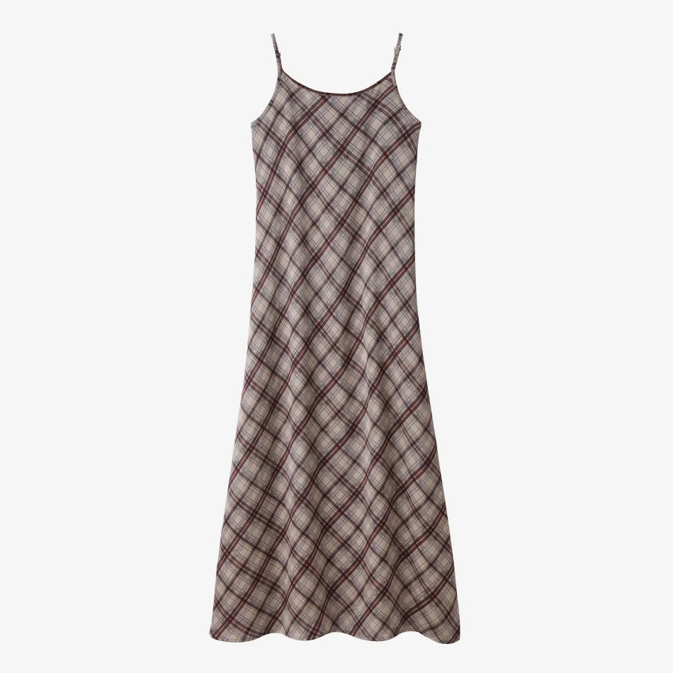 AS SS26 Luxe elegance slip satin dress + knitted top woman clothing set adjustable maxi floor length - Matrix-studios.com