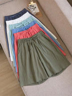 2026 Women Cotton Shorts Summer Casual Solid Two Pockets Shorts High Waist Loose Shorts for Girls Soft Cool Female Shorts - Matrix Studios