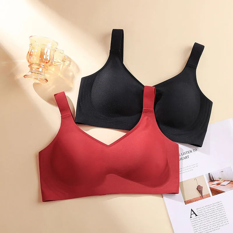 Jelly Support Seamless Bra For Big Breasts, Slim Fit, Push-up Anti-sagging, Wire-free Underwear, Sports Bra, Breathable - Matrix Studios