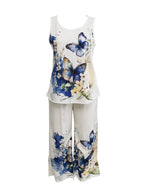 Simple Sleeveless Printed Vest Long Pants Set Women Summer Fashion Round Neck Casual T-Shirt Top Loose Pants Suit Clothes - Matrix-studios.com