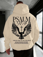 Christian Bible Verse Psalm 91:4 Print Men Women Hooded Sweatshirt Autumn Winter Outdoor Vacation Casual Loose Warm Sportswear - Matrix Studios