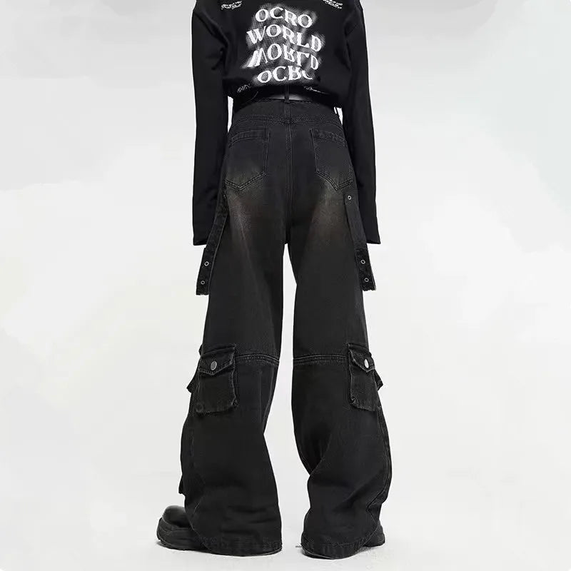 2026 Y2K Streetwear Multiple Pockets Baggy Cargo Jeans Pants For Men Clothing Vintage Loose Women Denim Trousers Pantalon Homme - Matrix Studios