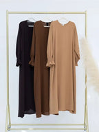 Eid Jersey Solid Modest Under Abaya Dubai 2024 Palestine Women Islamic Clothing Muslim Kaftan Inner Dresses Robe Femme Musulmane - Matrix-studios.com