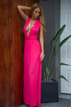 Fashion Multi-worn V-neck Vestidos De Fiesta Women Long Dress Sexy Strapped Lady Summer Maxi Dress - Matrix-studios.com