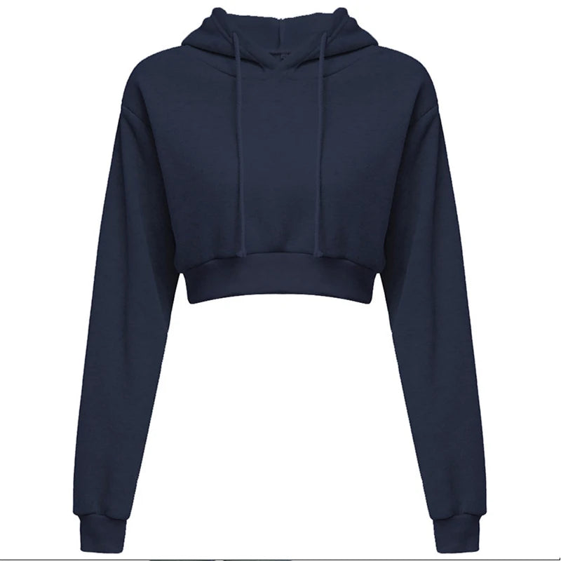 New Fashion Women Hoodie Sweatshirt Short Top Coat Sport Pullover Hooded Tops Female Autumn Winter Clothes Crop Top Hoodie - Matrix Studios