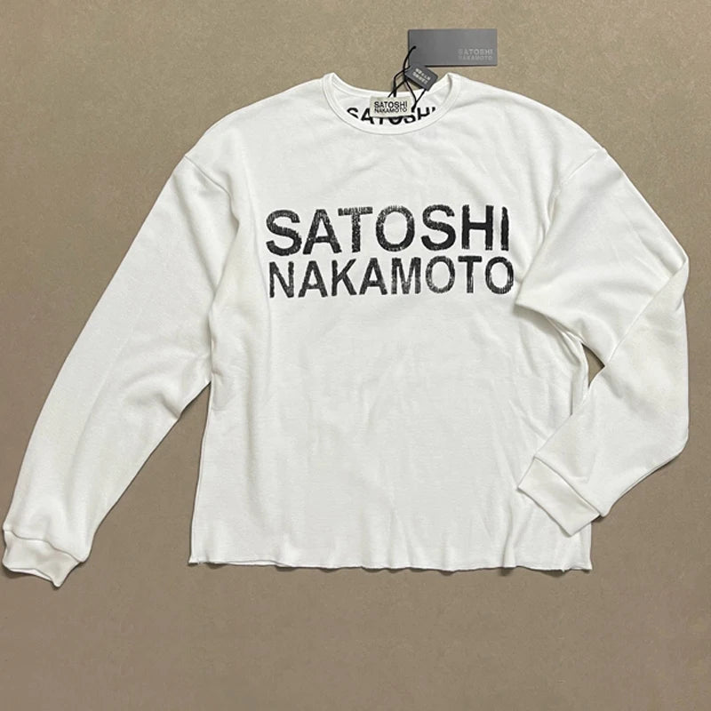 Ripped Hole Satoshi Nakamoto T-shirt High Quality Splash-ink Pattern Short Sleeve Retro Casual Loose Round Neck T Shirts - Matrix-studios.com