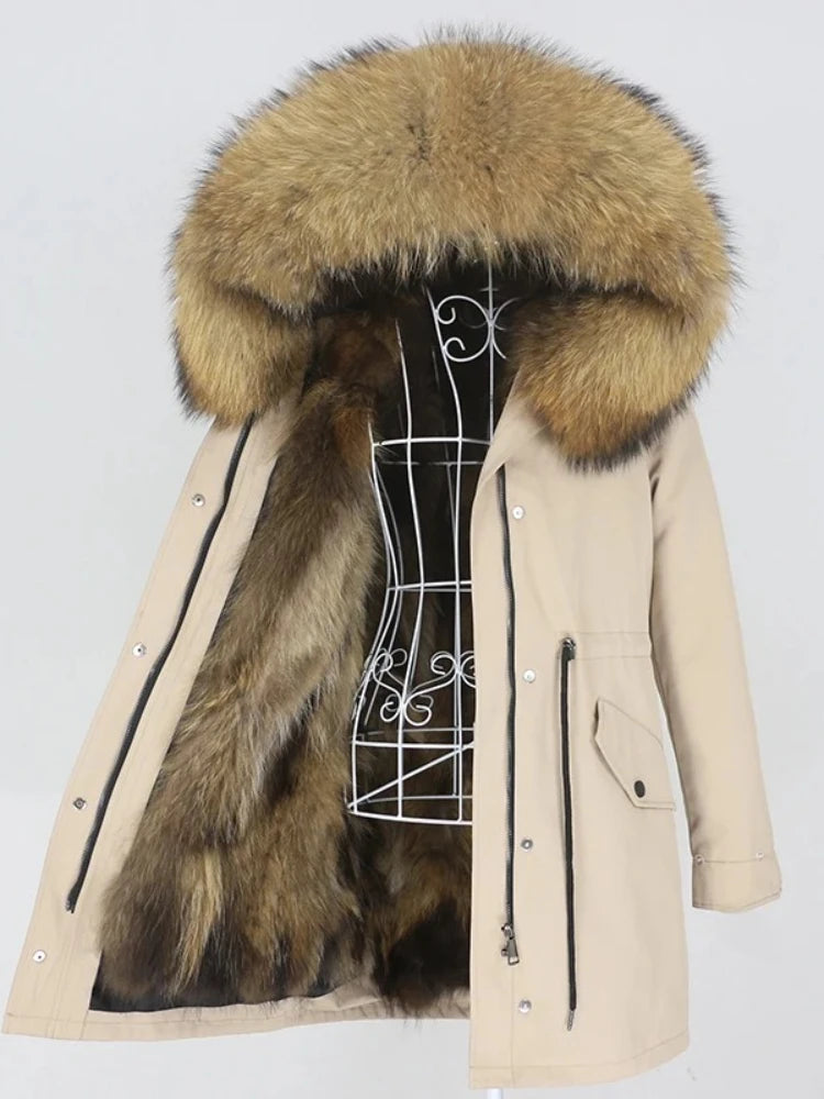 OFTBUY Winter Jacket Women Long Parka Real Fox Fur Coat Natural Raccoon Fur Collar Hood Thick Warm Streetwear Parkas New - Matrix Studios