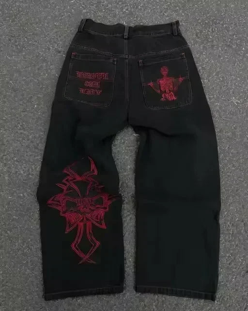 Streetwear Heavy Jeans Y2K Clothing Men Women Hip Hop Retro Pockets Baggy Cargo Pants Baggy Jeans Low Rise Wide Leg Trousers - Matrix Studios