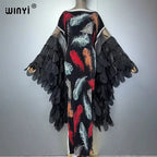 WINYI Pleated Elastic Slim Dress Beach Cover Up Kaftan Abaya Dubai Luxury Party Dress Crimping Evening Dress Abaya Muslim Woman - Matrix-studios.com