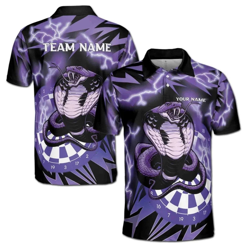 3D Print Snake Bear Polo Shirt For Men Women Customized Darts Pattern Tees Summer Street Loose Short Sleeve Tops Lapel T-Shirts - Matrix-studios.com