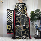 Muslim Abayas For Women 2023 New Fashion Printed Silk Soft Loose Femme Elegant Robe African Maxi Party Dresses With Belt Turban - Matrix-studios.com