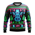 Neon Snowman Graphic Sweatshirts 2025 Merry Christmas 3D Printed Ugly Sweater For Women Clothing Snowflake Gifts Boy Tracksuit - Matrix Studios