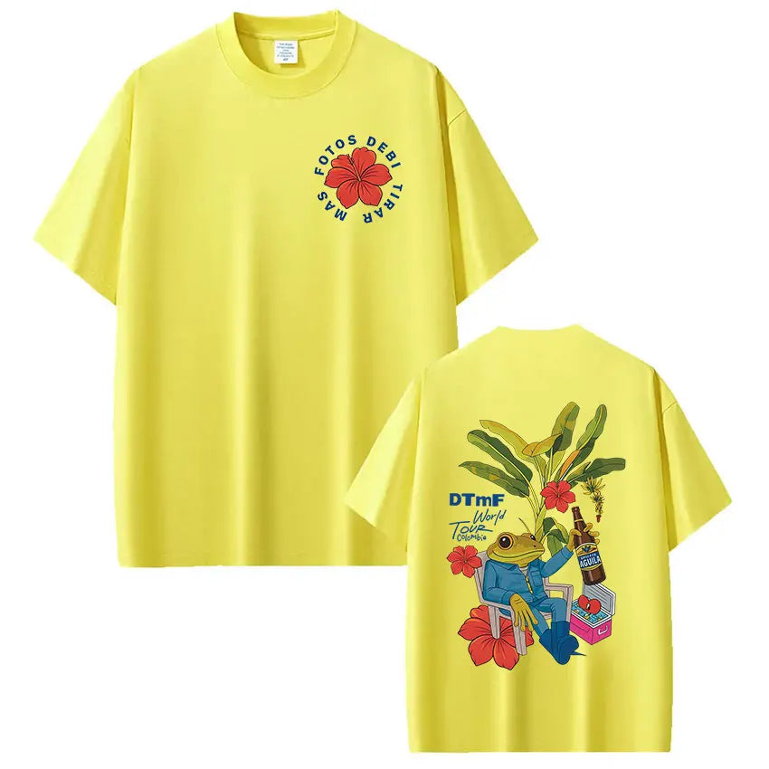 Rapper Bad Bunny T-shirt Debi Tirar Mas Fotos DTMF World Tour T Shirts Men's Women Fashion Vintage Hip Hop T-shirts Streetwear - Matrix Studios