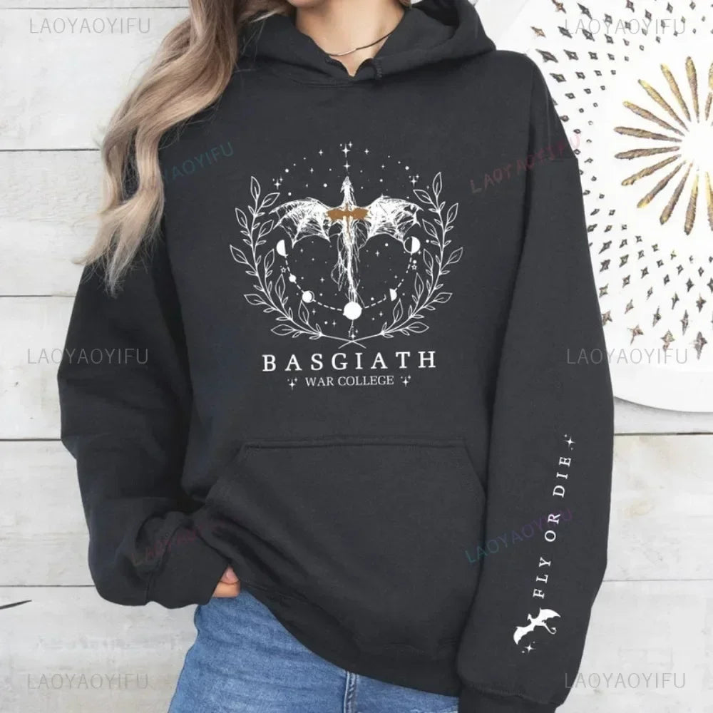 2025 Women's Fall/Winter Hoodie Fourth Wing Sweatshirt Basgiath War College Dragon Knight Hoodie Fantasy Gift unisex Pullover - Matrix Studios