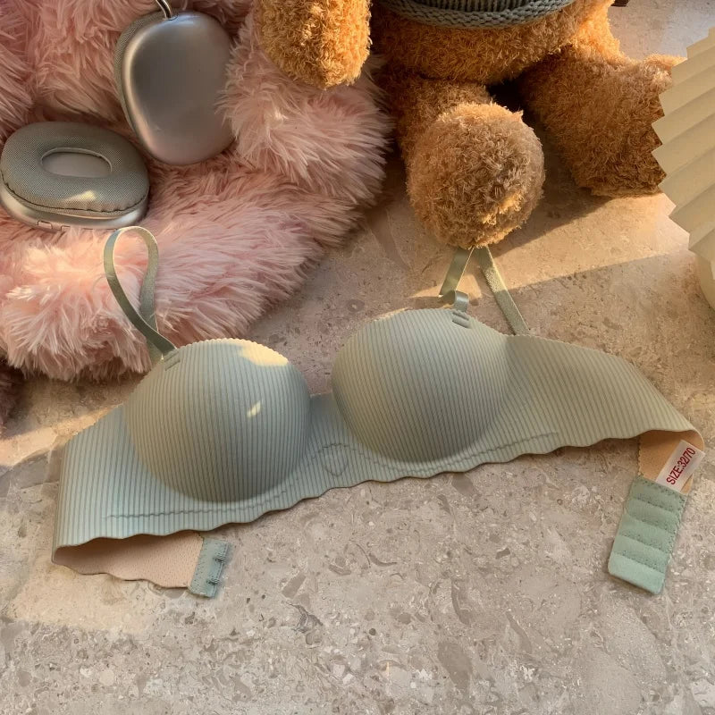 Sexy Push-Up Seamless Bra Women's Non-wire Ribbed Bralette Soft Fixed Half-Cup Underwear Invisible Bra Small Chest Lingerie S-XL - Matrix Studios