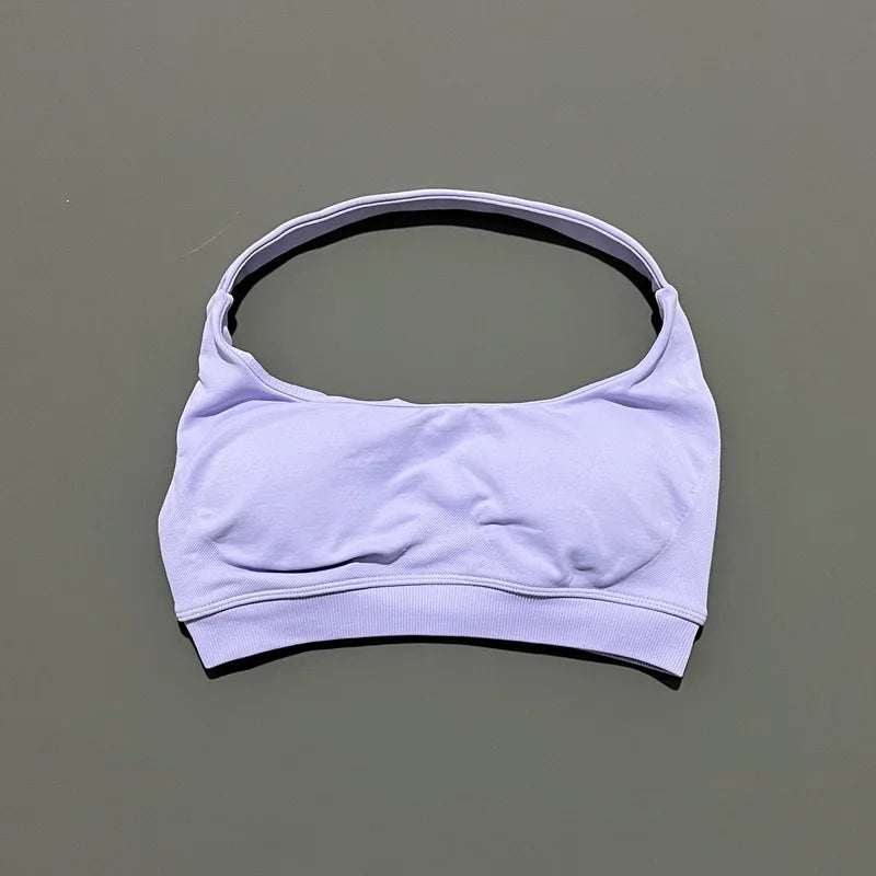 Sports Bra Women Seamless Yoga Halter Bra Top High Support Open Back Bra Fitness Push-up Activewear Workout Gym Underwear - Matrix-studios.com