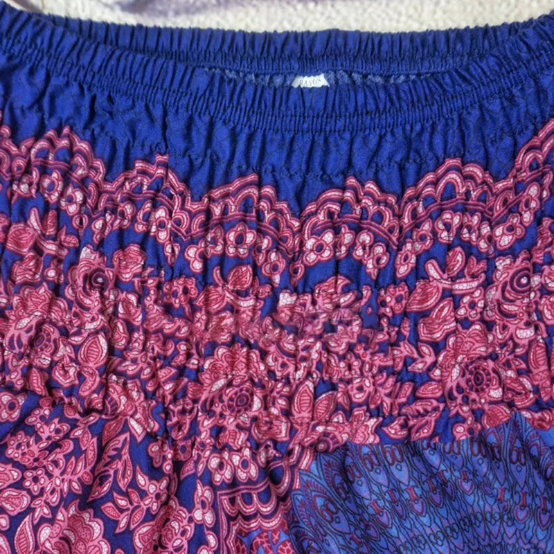 Boho Skirts Women Rayon Beach Long Dress Summer Bohemian Jupe Longue Femme Elastic Waist Print Floral Bandage Halter Hippie - Matrix Studios