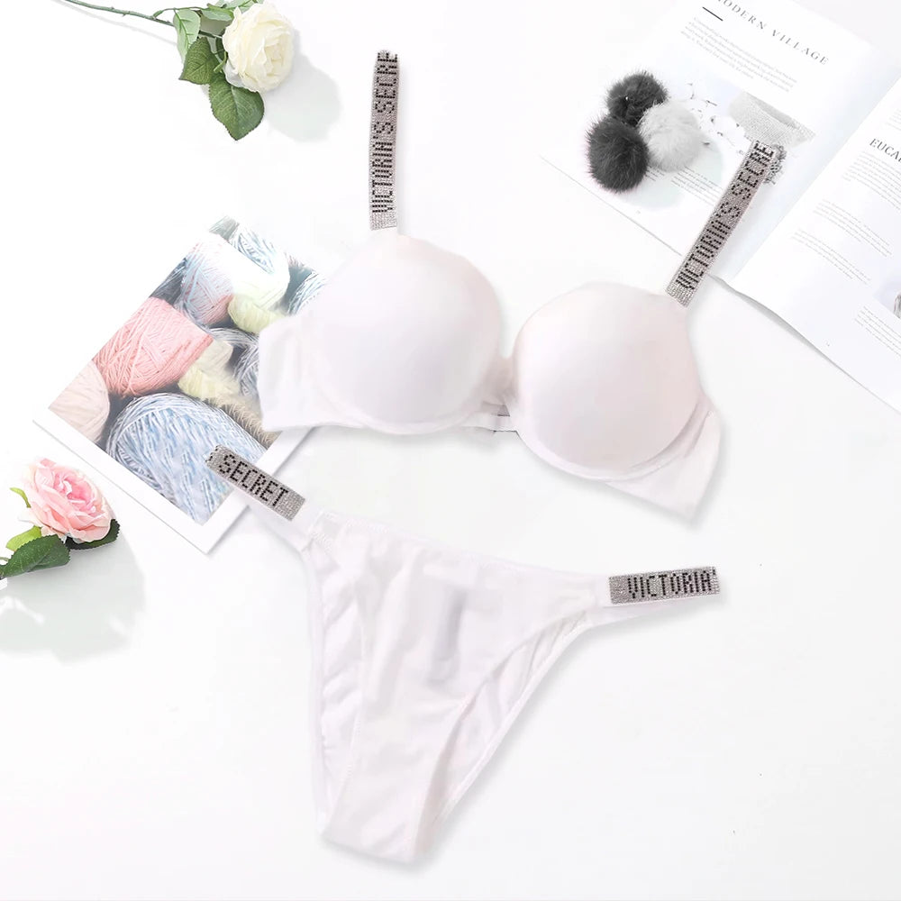 Victoria's Secret Women's Fashion Lingerie Set Sexy Breathable Soft Versatile Shapewear Sexy Lingerie Bra and Panty Set Push Up - Matrix-studios.com