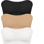 Women's Sexy Strapless Push Up Bra Removable Padded Seamless Ice Silk Top Women Invisible Beauty Back Anti-slip Off-shoulder Bra - Matrix Studios