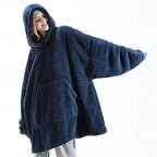 New Winter Women Double-faced Fleece Hoodie Blanket Oversize Large Pocket Warm Couple Loose Sweatshirts Women And Men Robe - Matrix Studios