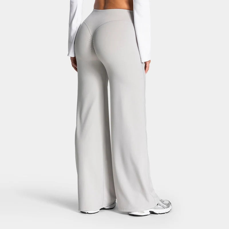 Charming Pro Scrunch Straight Leg Pants Butt Lifting Sculpting Wide Leg Leggings Gym Yoga Jogging Push Up Women Baggy Sweatpants - Matrix-studios.com