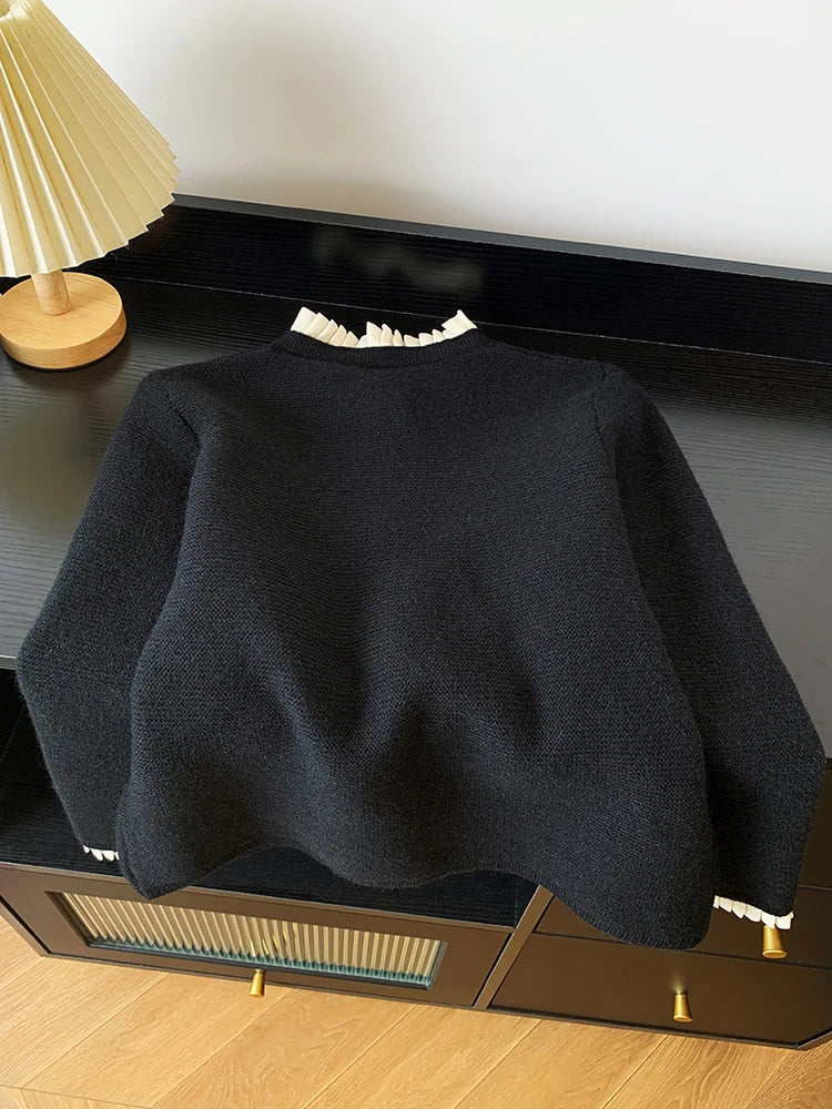 Women's Clothing 2025 Autumn New Love Button Knitted Cardigan Jacket Lazy Style Sweet Fashion Sweater Tops - Matrix Studios