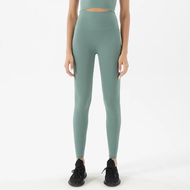 SOISOU Nylon Yoga Pants Gym Leggings Women Girl Fitness Soft Tights High Waist Elastic Breathable No T Line Sports Pants - Matrix-studios.com
