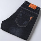 2026 NEW Men Men's Fashion Business Jeans Classic Style Casual Stretch Slim Jean Pants Male Brand Denim Trousers Black Blue Me - Matrix Studios