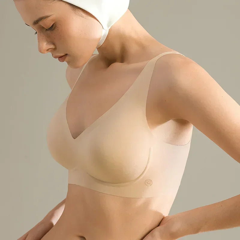 SUJIIN Sexy Seamless Wireless Bras for Women Push Up Padded Soft Support Invisible Lift V Neck Bralette Smooth Bra Female MX208 - Matrix Studios