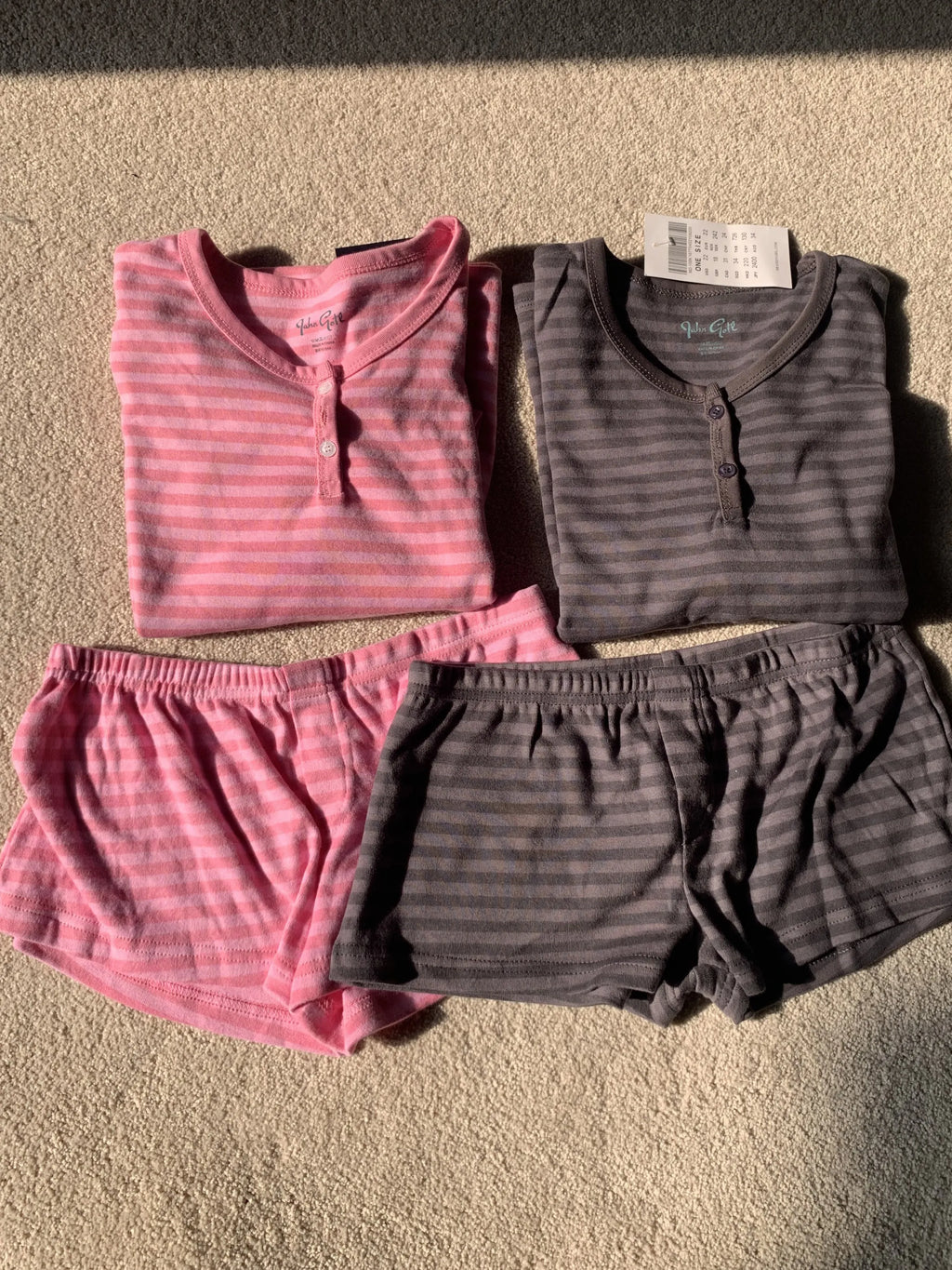 Pink Striped Long Sleeve T-shirt Shorts Set Woman Buttons Slim Tees+Elastic Straight Short Pant Cotton Home Pajama 2 Piece Sets - Matrix-studios.com