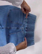 ALLUKASA 2025 autumn winter  Elegant High Waist Button Front Casual Female Jeans Sexy  Fashion Back Shirred Trouser Bottom - Matrix-studios.com
