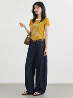 CHIC VEN Women's Jeans Loose Casual New High Waist Split Female Wide Leg Denim Pants  Spring Autumn 2025 - Matrix-studios.com