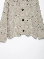 European and American style autumn and winter new women's clothing design sense coarse needle hollow knitting cardigan jacket - Matrix Studios