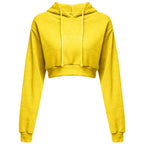 New Fashion Women Hoodie Sweatshirt Short Top Coat Sport Pullover Hooded Tops Female Autumn Winter Clothes Crop Top Hoodie - Matrix Studios