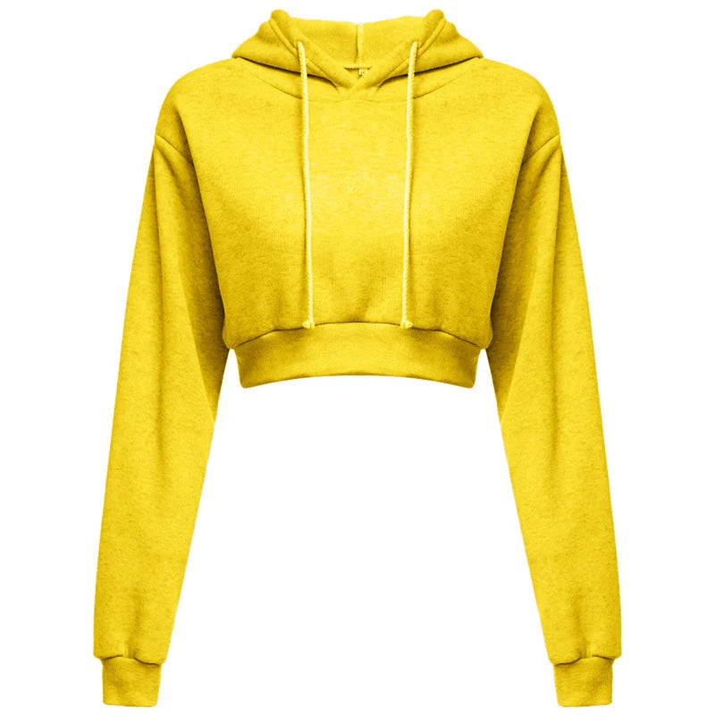 New Fashion Women Hoodie Sweatshirt Short Top Coat Sport Pullover Hooded Tops Female Autumn Winter Clothes Crop Top Hoodie - Matrix Studios