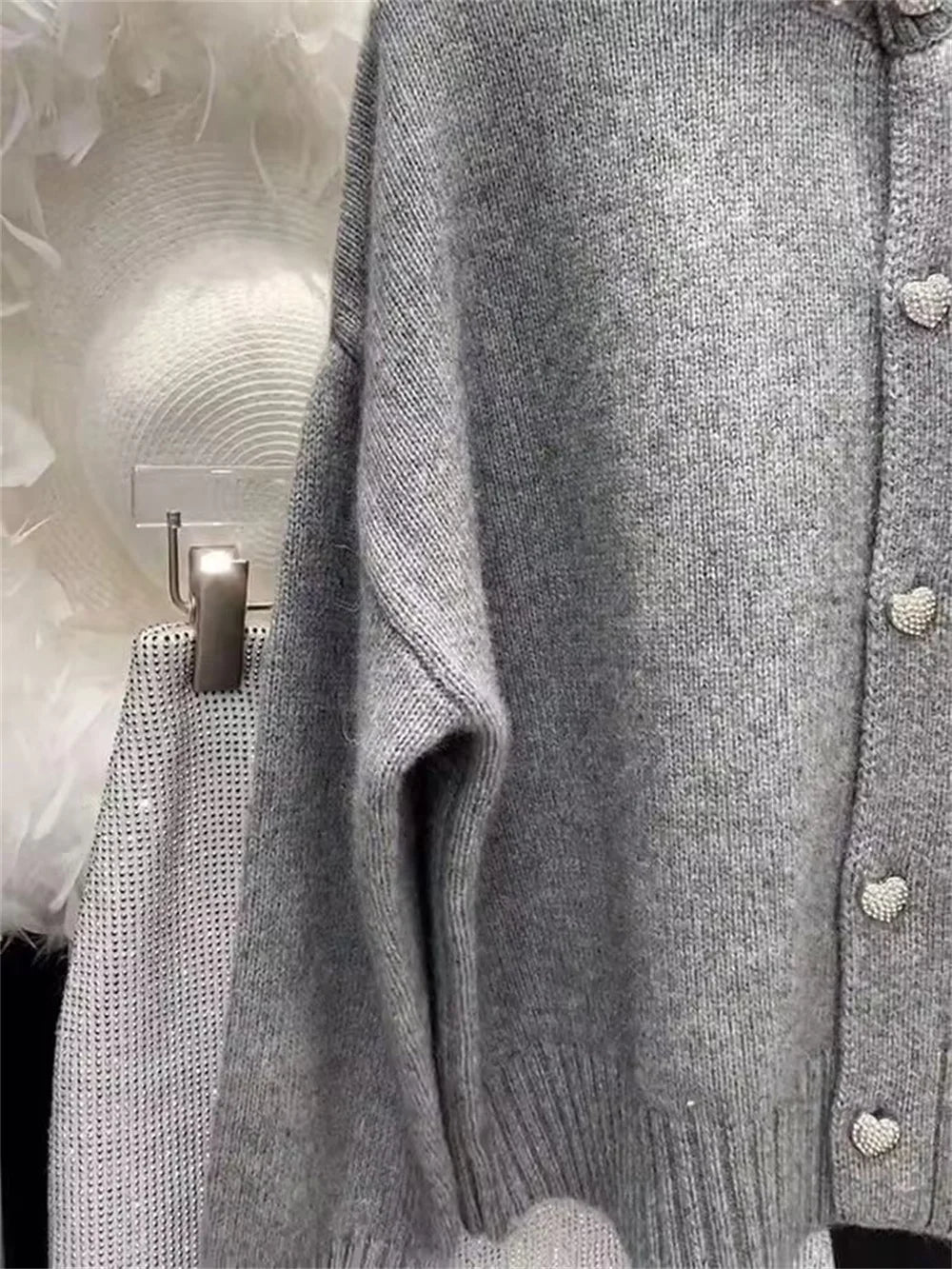 2024 Women Clothing Oversized Cardigan Jackets Diamond O-neck Vintage Casual Knitted Sweater Tops Pull Femme Cardigans Sweater - Matrix Studios