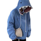 Autumn Winter New Funny Shark Patchwork Hoodies Men and Women Kawaii Sweatshirt Fashion Casual Pullover School Oversized Clothes - Matrix Studios