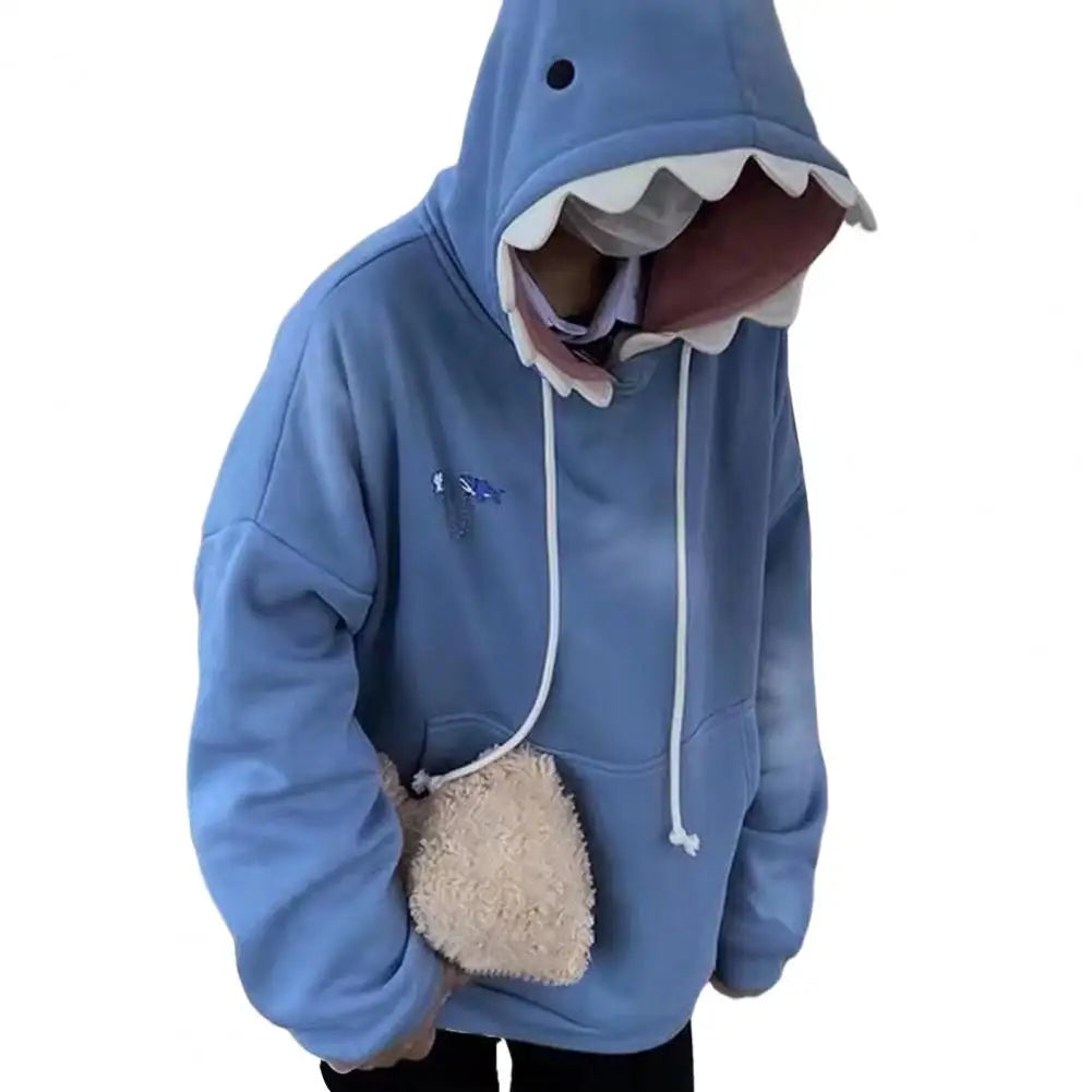 Autumn Winter New Funny Shark Patchwork Hoodies Men and Women Kawaii Sweatshirt Fashion Casual Pullover School Oversized Clothes - Matrix Studios