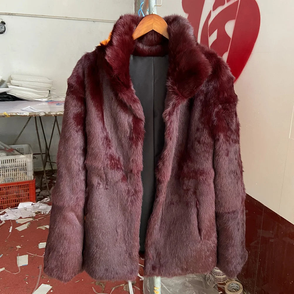 Fancy Rani Real Fur Coat Women Natural Rabbit Winter Jacket Leather And Fur Women's Long Clothing Female Outerwears With 2025 - Matrix Studios