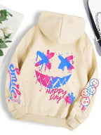 New Autumn Men's Personalized Smiling Face Print Comfortable Breathable Hooded Sweatshirt Outdoor Street Fashion Hooded Sweatshi - Matrix Studios
