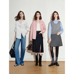 TOYOUTH Women Blouse Shirt 2025 Spring New Love Embroidered Simple and Versatile Solid Color Pure Cotton Shirt Tops - Matrix-studios.com