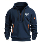 Fashion autumn and winter men's brand clothing multi-zipper design printed hoodie casual sweatshirt loose hooded jumper - Matrix Studios