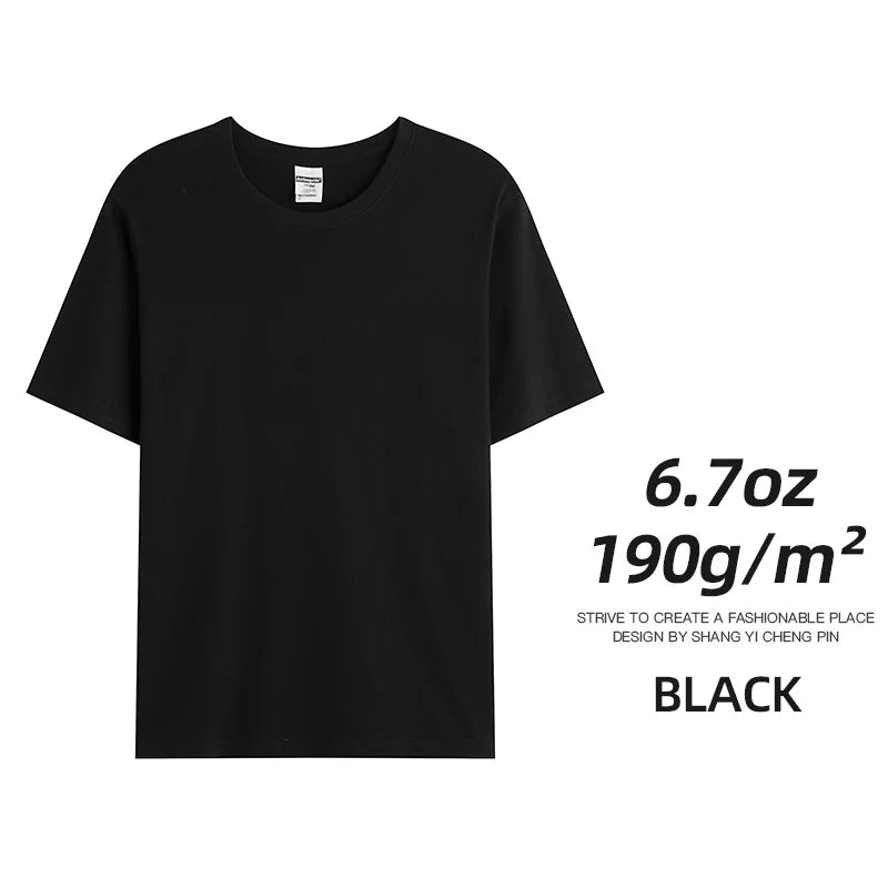 6.7oz 190gsm Combed Cotton Tees Tshirts Mens Solid Tops Woman Male Custom Team Uniform Class Clothes Summer Brand Customization - Matrix Studios