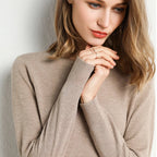 Women Slim O-Neck Pullover Cashmere Wool Blending Sweater Autumn And Winter Long-Sleeved Knit Bottoming Shirt Large Size 2024 - Matrix Studios