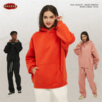 ZODF New Thick 350gsm Fleece Hooded Hoodies For Men Unisex Winter Oversized Loose Basic Solid Sweatshirts Pullovers Coats HY0631 - Matrix Studios