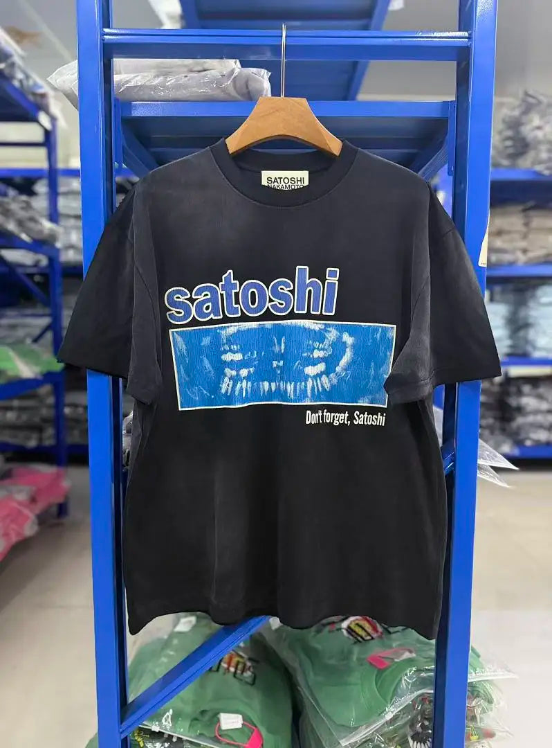 2026ss Satoshi Nakamoto Logo Printed Diamonds Patched Women Men T shirts tees Hiphop Oversized Men Casual Cotton T shirt - Matrix-studios.com